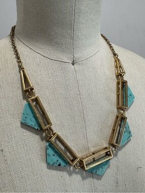 J. Crew Gold-Tone Necklace with Turquoise Stones